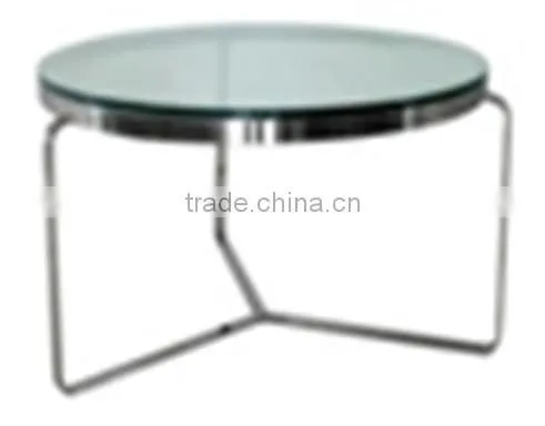 Glass Top Metal Legs Round Coffee Table