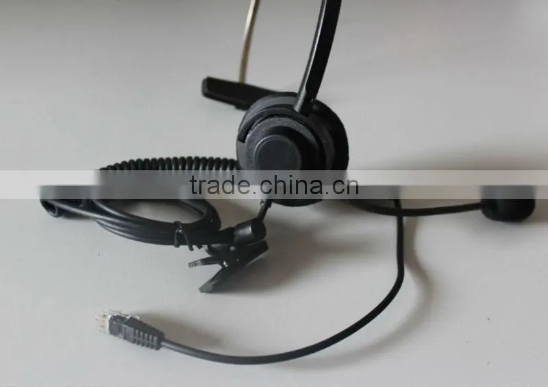 Professional noise cancelling call center headset with rj11 plug