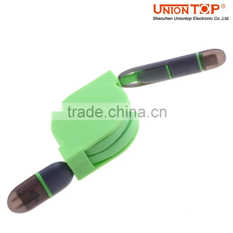 long length usb data charger cable 2 in 1 usb to red white yellow cable for mobile