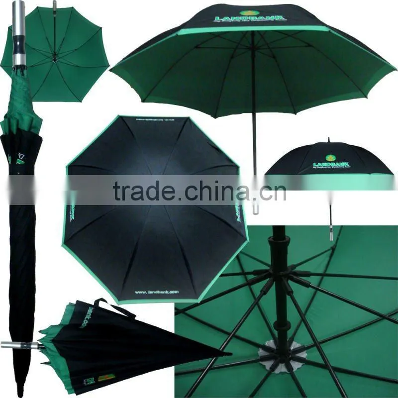 big double canopy green golf umbrella