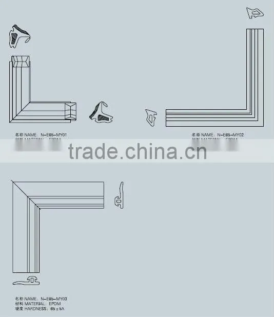 EPDM rubber corner for windows
