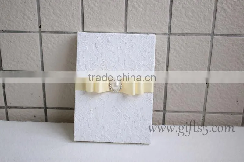 Handmade elegant white lace wedding invitation boxes