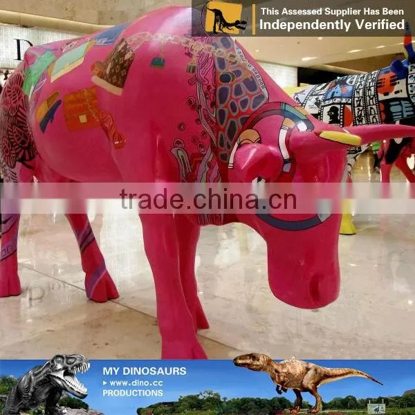 My Dino-C046 Handmade animated life-size fiberglass cow model
