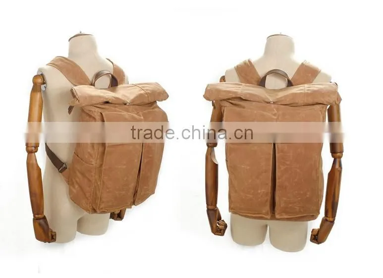 Boshiho latest design genuine cowhide leather backpack bag outdoor backpack black