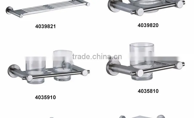 eco-friendly elegant style metal stainless steel double clear glass tumbler toothbrush holder