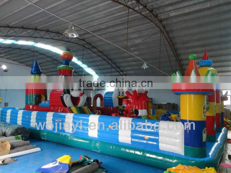 The inflatable cartoon bouncy castle commerical/used bouncy castle blower