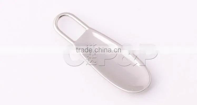 Zinc alloy White color designer metal zipper pull for garment