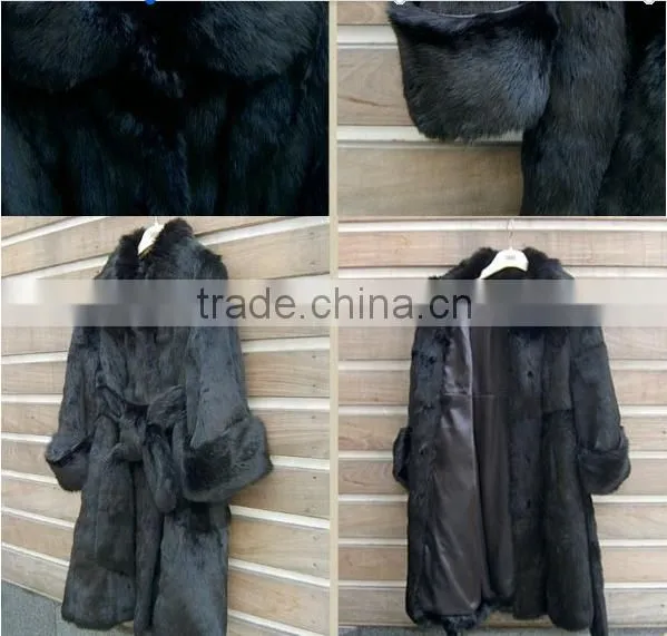 High QualityKorean Style Fur Coat Women Real Rabbit Fur Jacket