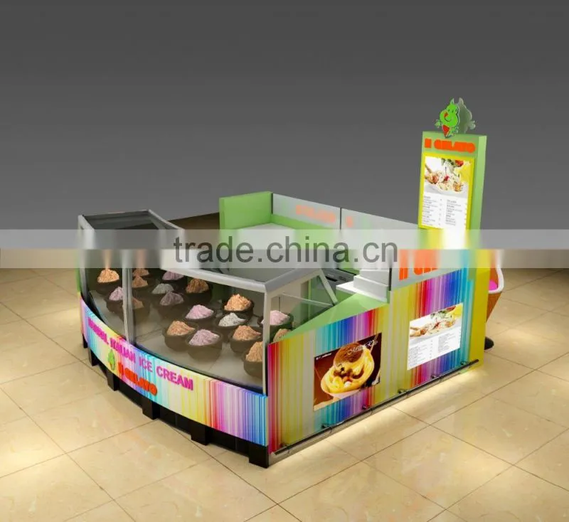 Hot sale ice cream kiosk/food kiosk design in shopping mall