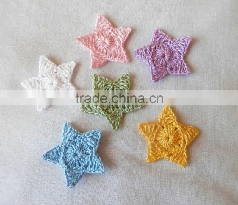 Crochet Multicolor Star Appliques,Supplies,Sewing