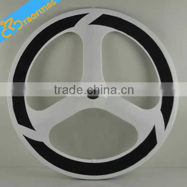 High quality road bike 3 spoke carbon wheels,cheap bike Wheels, customized paintings carbon tri-spoke wheels