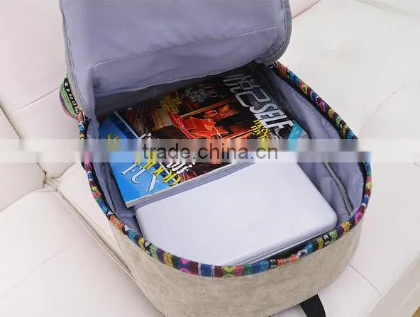 Dye printed cute canvas backpack