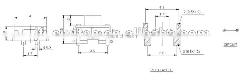 4 pin tact switch ts-1121em