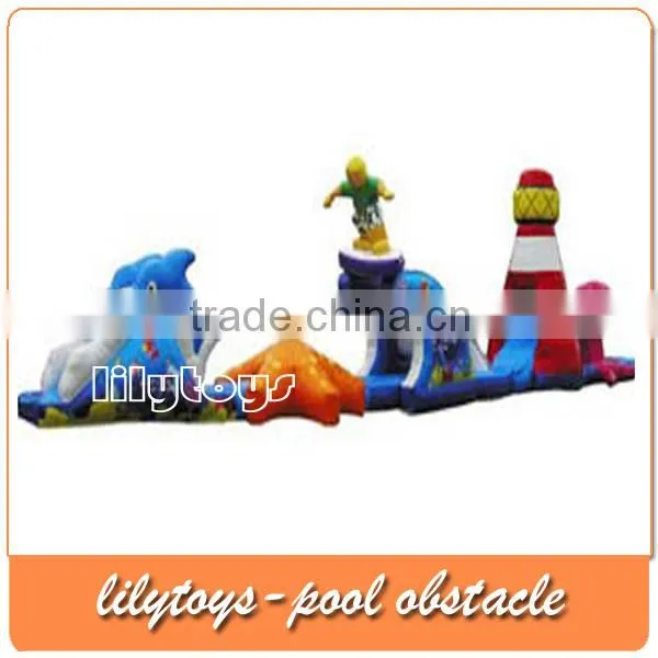 2015 New sport games inflatable pool obstacle with EN14960