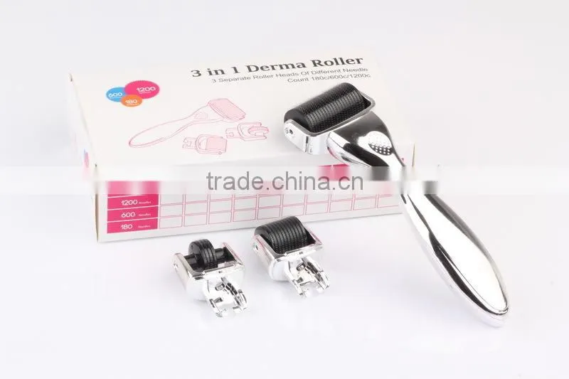 NL-DRS301S 3 in 1 derma roller mesoroller with 3 replaceable roller heads (CE)