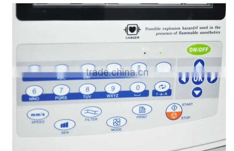 12 lead 12 Channel 8 inch Digital Electrocardiograph ECG Machine EKG 1200G 300 Cases with ECG Software