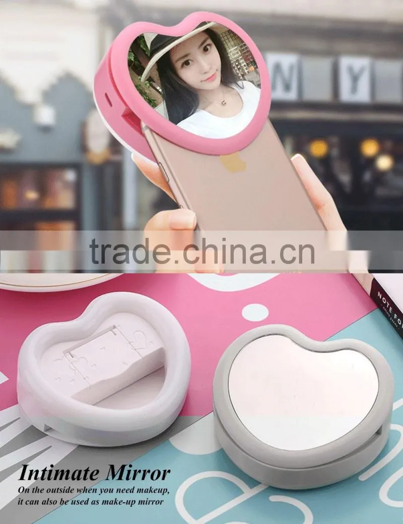 Selfie Ring Light LED Fill Light 3W 3 In 1 Cellphone Fill Light 23 LED Mini Portable Selfie Flashlight With Makeup Mirror
