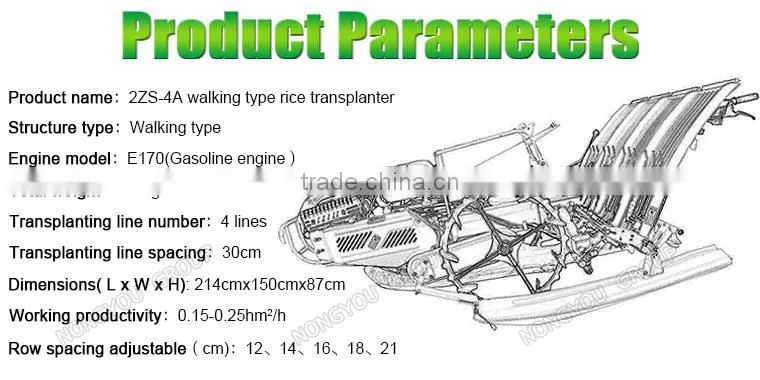 Manual Paddy Transplanter Manufacturer Chinese Factory Hand Paddy Planters Agricultural Machinery 2ZS-4A
