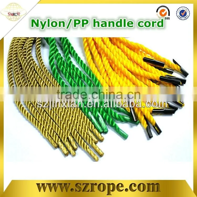 high quality handle pp rope with plastic clip for paper bag plastic bag