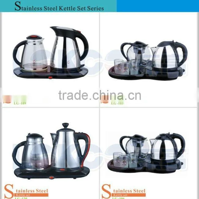 Small 1.2L Cordless Stainless steel kettle with tea pot