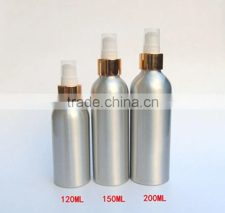 Wholesale 20ml-300ml aluminum Cosmetic packaging lotion bottles aluminum pump bottles for skincare cream