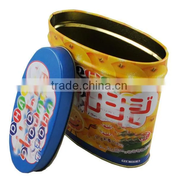 small oval chocolate tin box