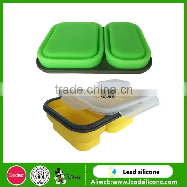 Hight quality Eco-friendly silicone foldable bowl silicone lunch boxes
