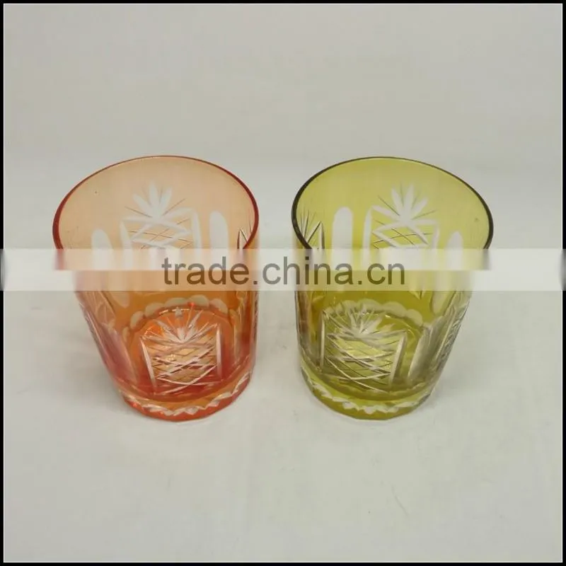 2017 trendy home and hotel stock hand cut glass tumbler