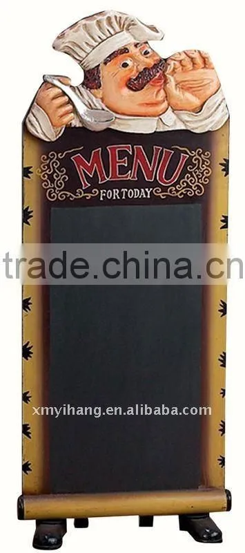 french fat chef chalk board Menu Sign Board