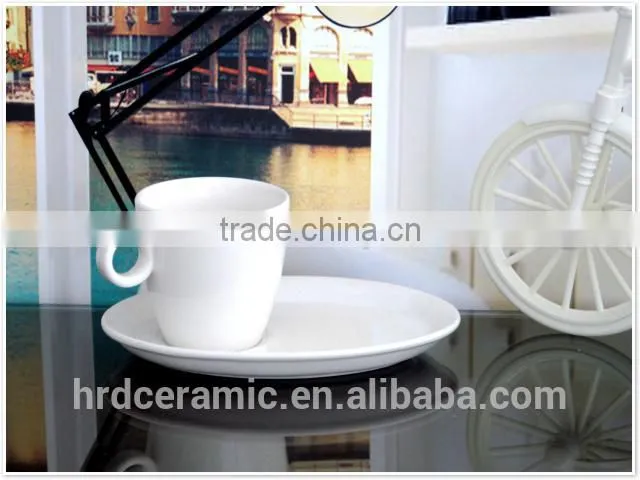whtie promotion ceramic coffee mug and ceramic plate,white ceramic mug