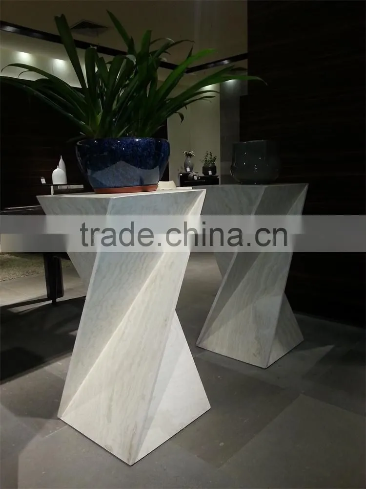 Rustic living room furniture travertine flower stand