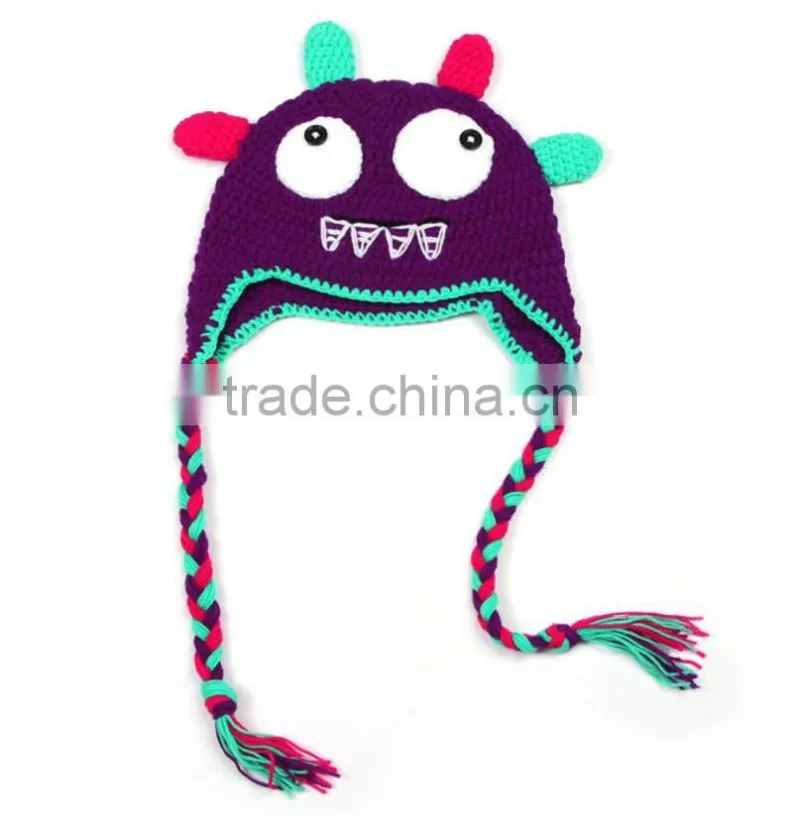 Cute Designs Winter Warm Cotton Children Baby Kids Crochet Hats Christmas Gift