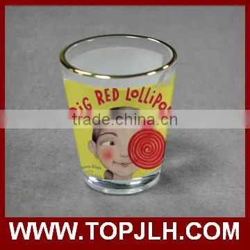 Party favor heat press printed mini shot glass beer mug