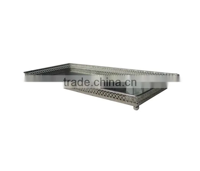 Metal Candle Holder with Mirror