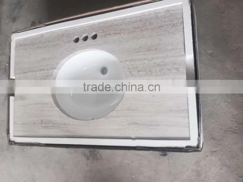 Double Square Sink Carrara White Bathroom Vanity