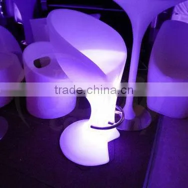 Hot sale night club RGB lighting plastic LED bar stool with 16 colors change