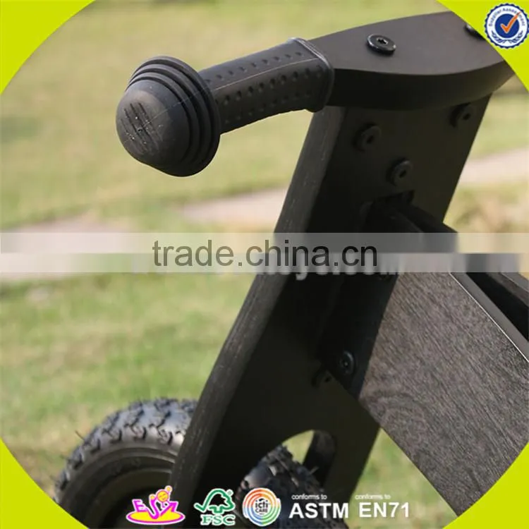 Wholesale top sale wooden black balance bike for kids new fashion black balance bike great wooden black balance bike W16C051