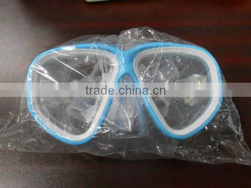 High quality, tempered glass silicone scuba diving set, diving goggles, diving masks (MK-402)