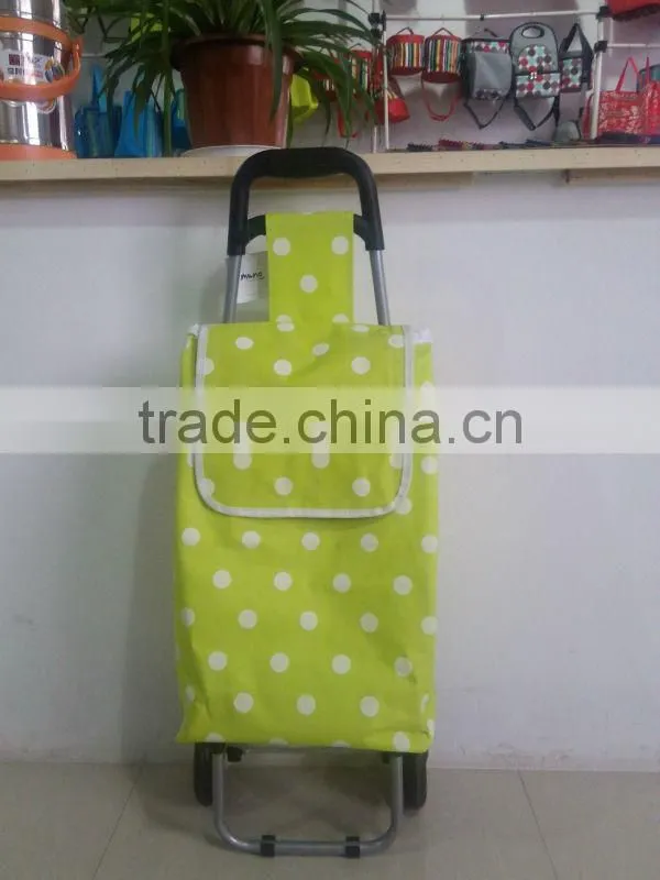 Shopping Trolley Handy Polyester Bag Brown Grocery Wheeled Storage Grocery Cart