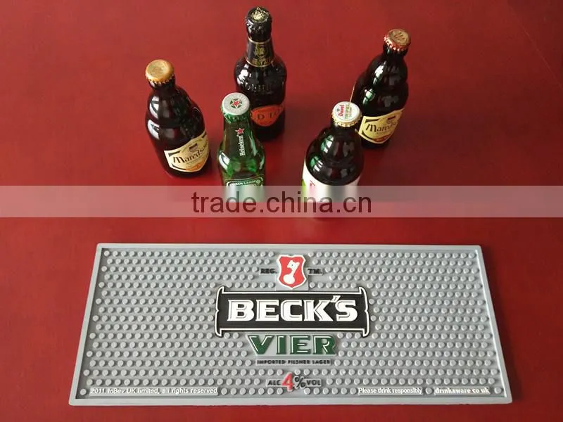 Free sample new design cool bar mats silicone personalized bar mat