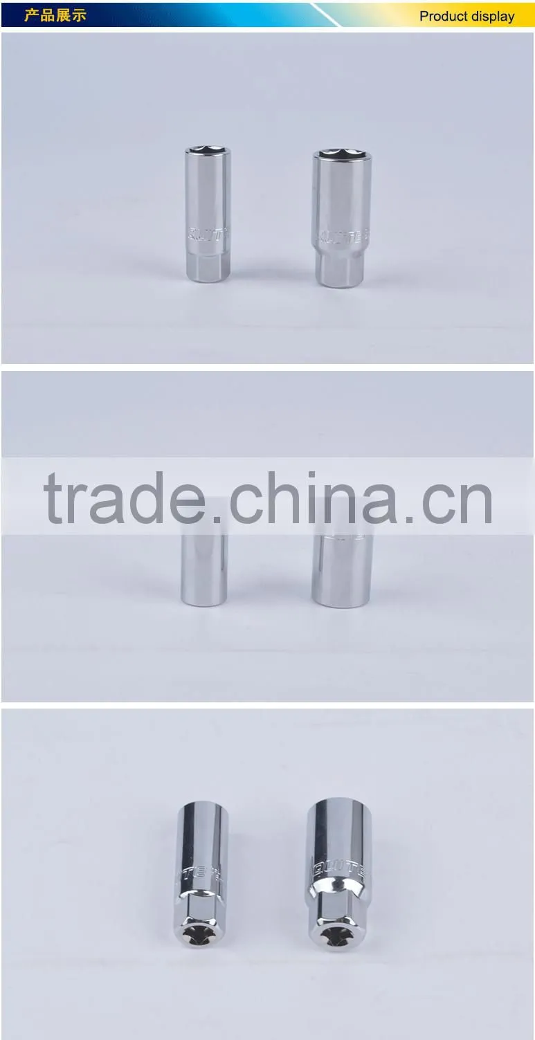 Mirror surface CR-V 12.5mm spark plug sockets,polishing CR-V spark plug sockets,1/2" spark plug sockets