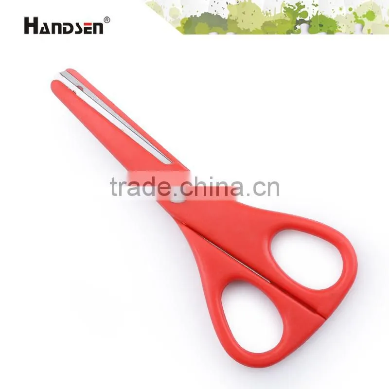 5-1/4" plastic handle safety student scissors with cover