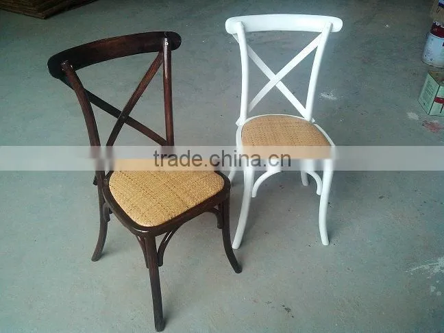 wooden cross backrest chair design for restaurant