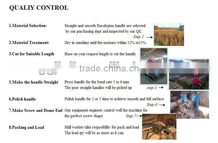 Varnished wooden broom handle with cheap price