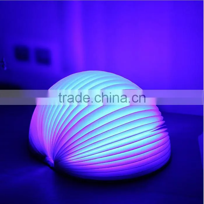 UCHOME Round PU Cover Rechargeable Table Lamp Book-Shaped Folding Bedside Lamp