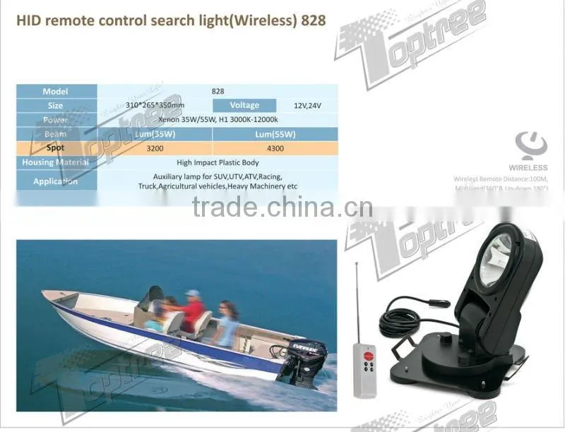 35W/55W remote rotating 55w hid xenon spot light