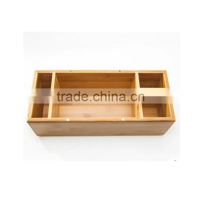 Aonong High Quality Bamboo tissue box/desk organizer for smartphones & Tablets