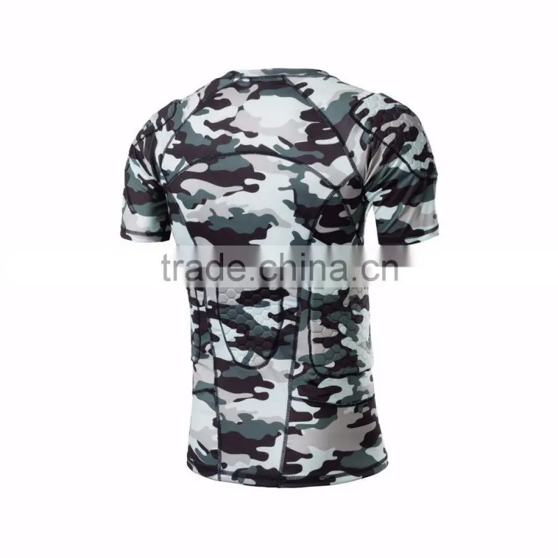 Padded Compression Protective Sport Short Sleeve compression T Shirt and shorts