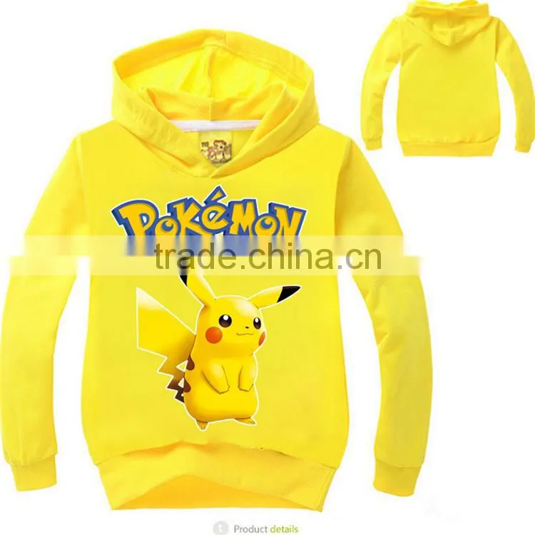 wholesale kids clothing pullover hoodie sweatshirt casual warm fleece long sleeve pokemon pullover hoodie
