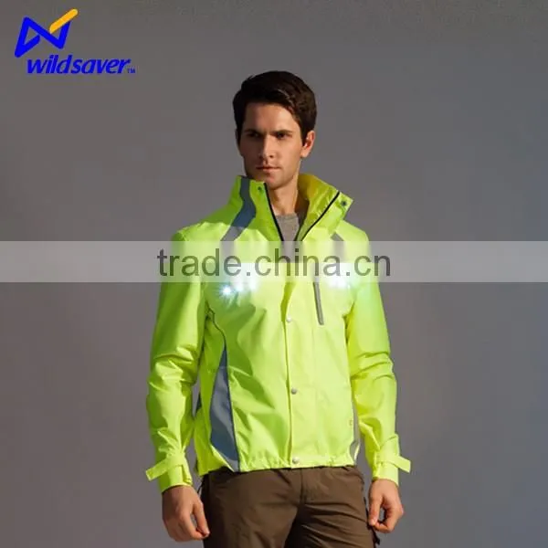 reflective safety winter industrial working cotton jackets with leds